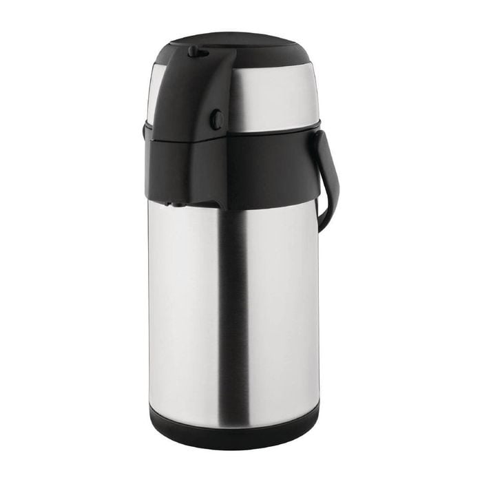 Olympia Pump Action Airpot Double Wall Vacuum Insulated Stainless Steel 2.5ltr Commercial Beverage Service