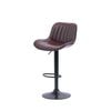Urban Style Frank Bar Stools Gas Lift Black Metal Brown Pu Pair