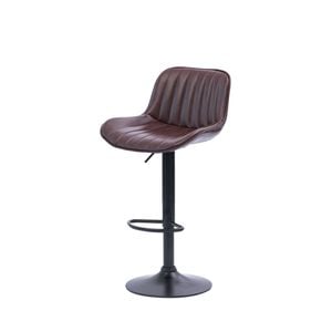 Urban Style Frank Bar Stools Gas Lift Black Metal Brown Pu Pair