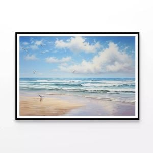 Birds Flying Over a Beach  Print 100% Australian Made 120x90cm  (Poster)