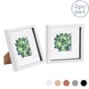 Nicola Spring 2 Piece 8 x 8 3D Shadow Box Photo Frame Set - Craft Display Picture Frame with 4 x 4 Mount - White