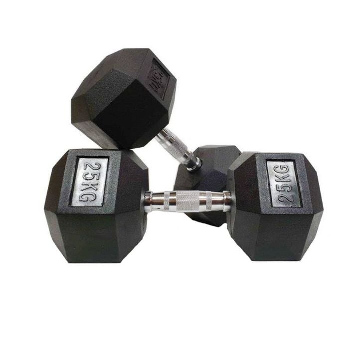 Morgan Rubber Hex Dumbbells - Pair [25kg]