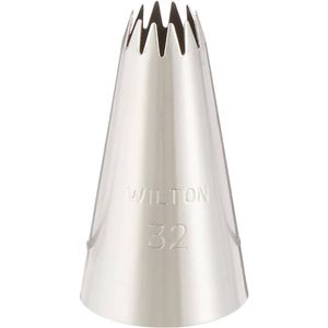 Wilton Stainless Steel #32 Open Star Piping Tip Cake Decorating Nozzle Silver