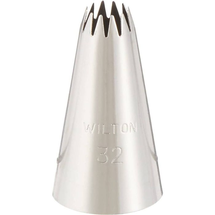 Wilton Stainless Steel #32 Open Star Piping Tip Cake Decorating Nozzle Silver