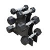 1KG-2KG-3KG Total 12KG Hex Rubber Dumbell Weight Set with PVC Rack