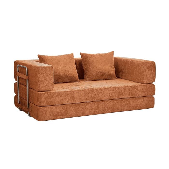 Oikiture 3 Seater Modular Convertible Sofa Bed Chenille Floor Couch