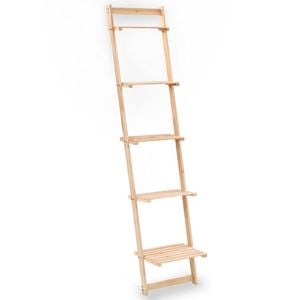 vidaXL Ladder Wall Shelf Cedar Wood Storage Stand Display Rack Home Organiser