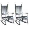 vidaXL Rocking Chairs with Curved Seats Armchair 2 pcs Grey Poplar