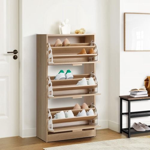 Oikiture 3 Doors Rattan Shoe Cabinet Storage Shoes Rack Organiser Shelf Bunnings Australia