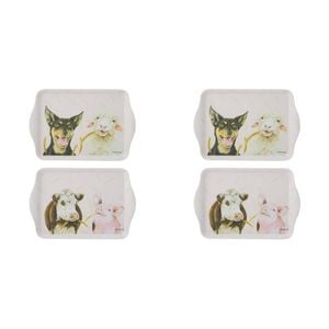 2x 2pc Ashdene Farmyard Faces Serving Platter Scatter Tray