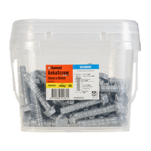 Ramset 10 x 60mm Galvanised AnkaScrew Masonry Anchor - 100 Pack