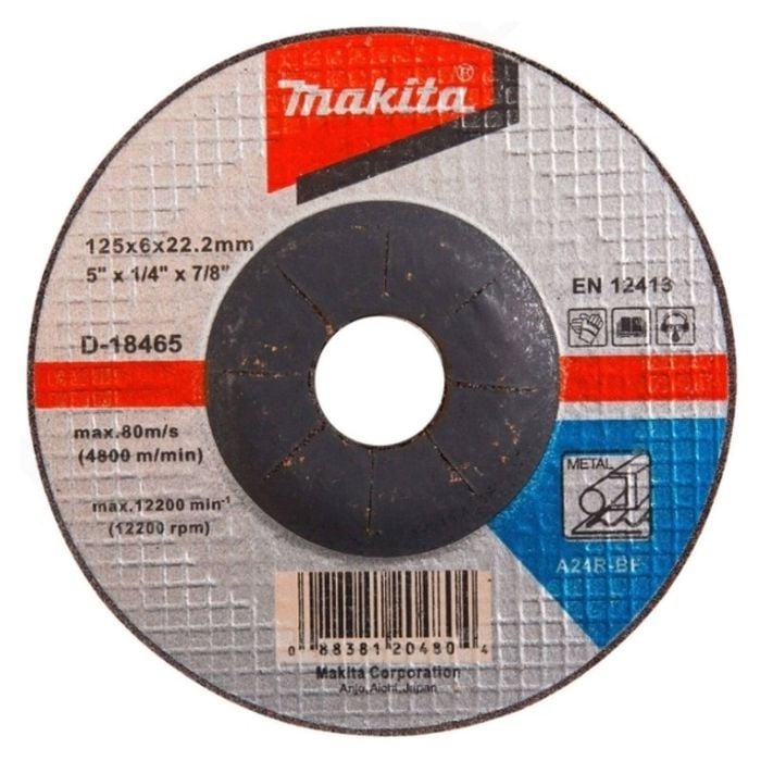 Makita 125 x 6 x 22.23mm Metal Grinding Disc - 5 Pack