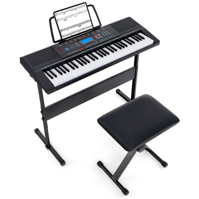 Costway 61-key Digital Piano W/music Stand/mic/headphone