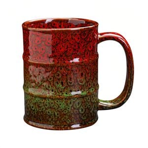 Catzon 20oz Ceramic Coffee Mugs Large Tea Cup For Office And Home-redgreen