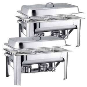 SOGA 2 Pack Chafing Dish 3 Pan 3L Stainless Steel Food Warmer