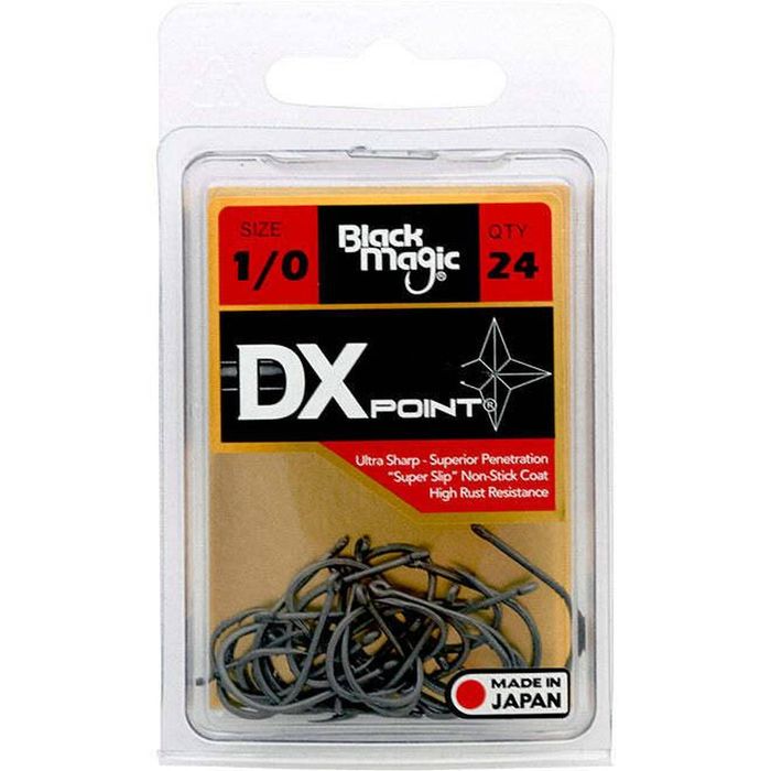 Black Magic DX Point PTFE Coated Fishing Hook Economy Pack 1/0