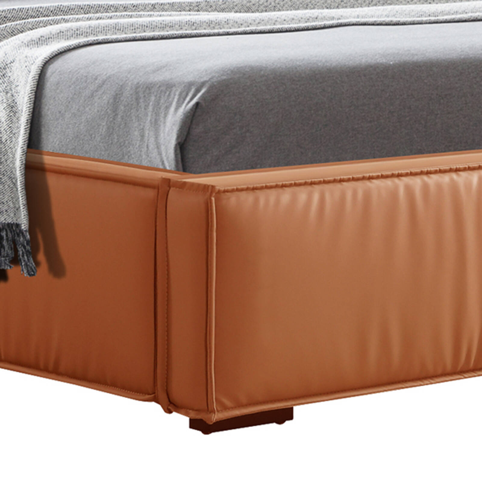 Brown leather bed skirt sale