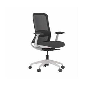 Olg Flow Office Chair With Arms Mesh Back Light Grey Seat