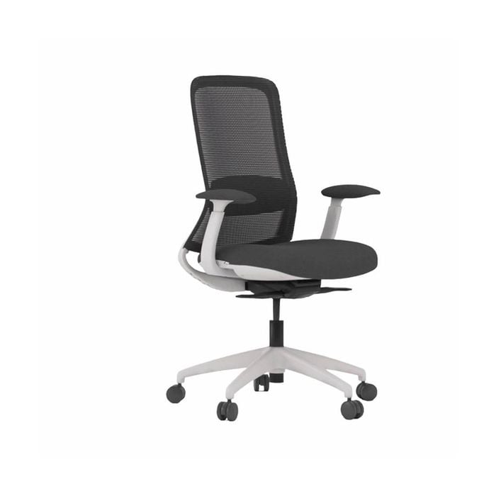 Olg Flow Office Chair With Arms Mesh Back Light Grey Seat