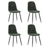 Oikiture 4x Dining Chairs Kitchen Accent Chair Lounge Room Chenille Green