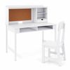 Costway Kid Study Desk Chair Cork Bulletin Board Computer Table White