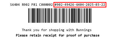 Register receipt barcode