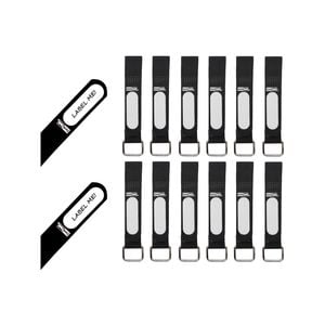 CordTech Reusable Label Straps With Buckle - 12 Pack