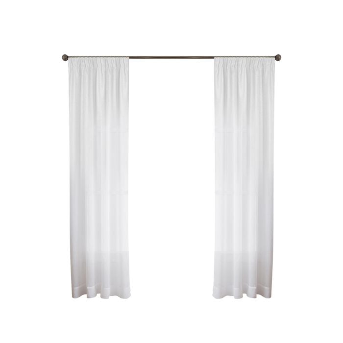 Smart Home Products White Coco Pencil Pleat Net Sheer Curtain - 150-230 x 135cm
