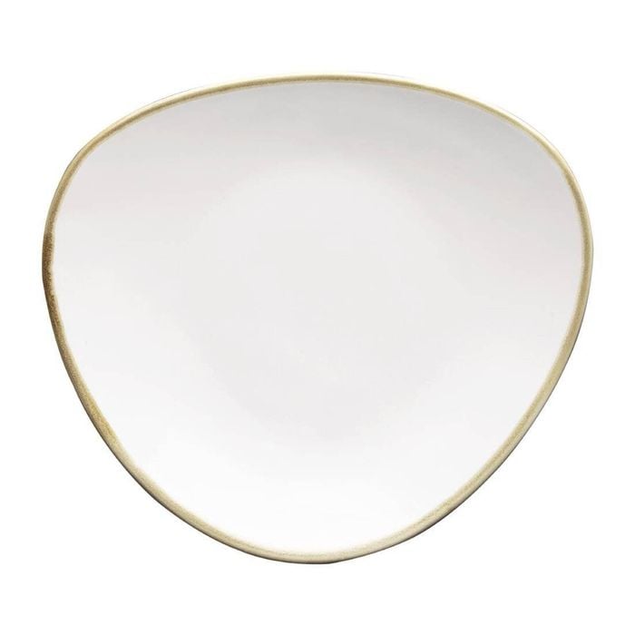 Olympia Triangular Plate Kiln Chalk 280mm 4 Pack Commercial Tableware