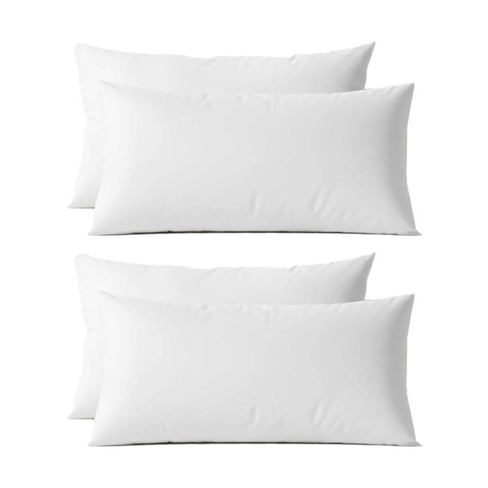 2x 2pc Renee Taylor 400tc Egyptian Cotton King Pillowcase Pair White 50x90cm
