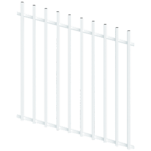 ProtectorAl 0350-1200W x 1200H Pearl White Batten Pool Fence Panel Raked Up to 15º