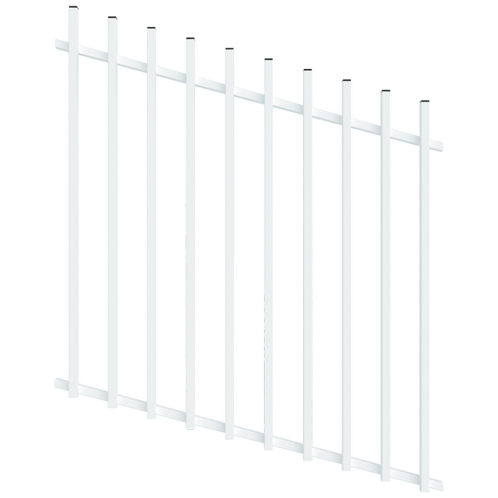 ProtectorAl 0350-1200W x 1200H Pearl White Batten Pool Fence Panel Raked Up to 15º