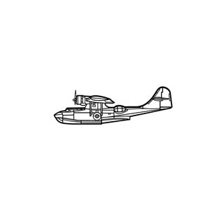 Ignite Laser Consolidated PBY Catalina - Amphibious Patrol Aircraft Silhouette Metal Wall Art Rustic Metal 47 inch - 120 cm