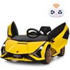 Costway Lamborghini Licensed Ride On Car 12v Electric Toy Car Yellow