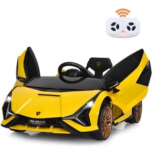 Costway Lamborghini Licensed Ride On Car 12v Electric Toy Car Yellow
