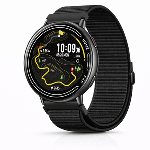 Smart Watch Gps Fitness Tracker Waterproof With Bluetooth Call Heart Rate Monitor Outdoor Sports Nylon Black