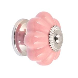 Lane 43mm Pink Ceramic Flower Knob - 6 Pack