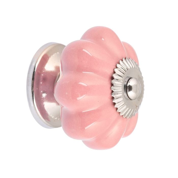 Lane 43mm Pink Ceramic Flower Knob - 6 Pack