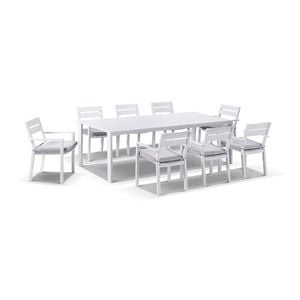 Outdoor Capri 8 Seater Aluminium Dining Setting - White