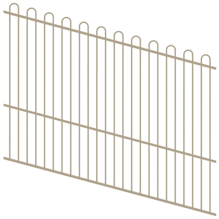ProtectorAl 1201-2400W x 1800H Paperbark Loop Top Pool Fence Panel Raked Up to 15º