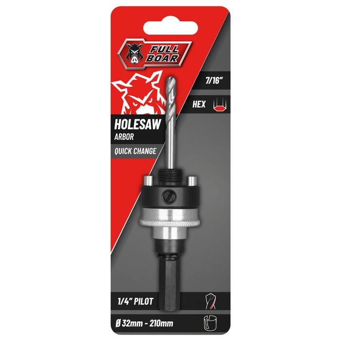 Full Boar 32-210mm Quick Change Holesaw Arbor FBHSM-12SL