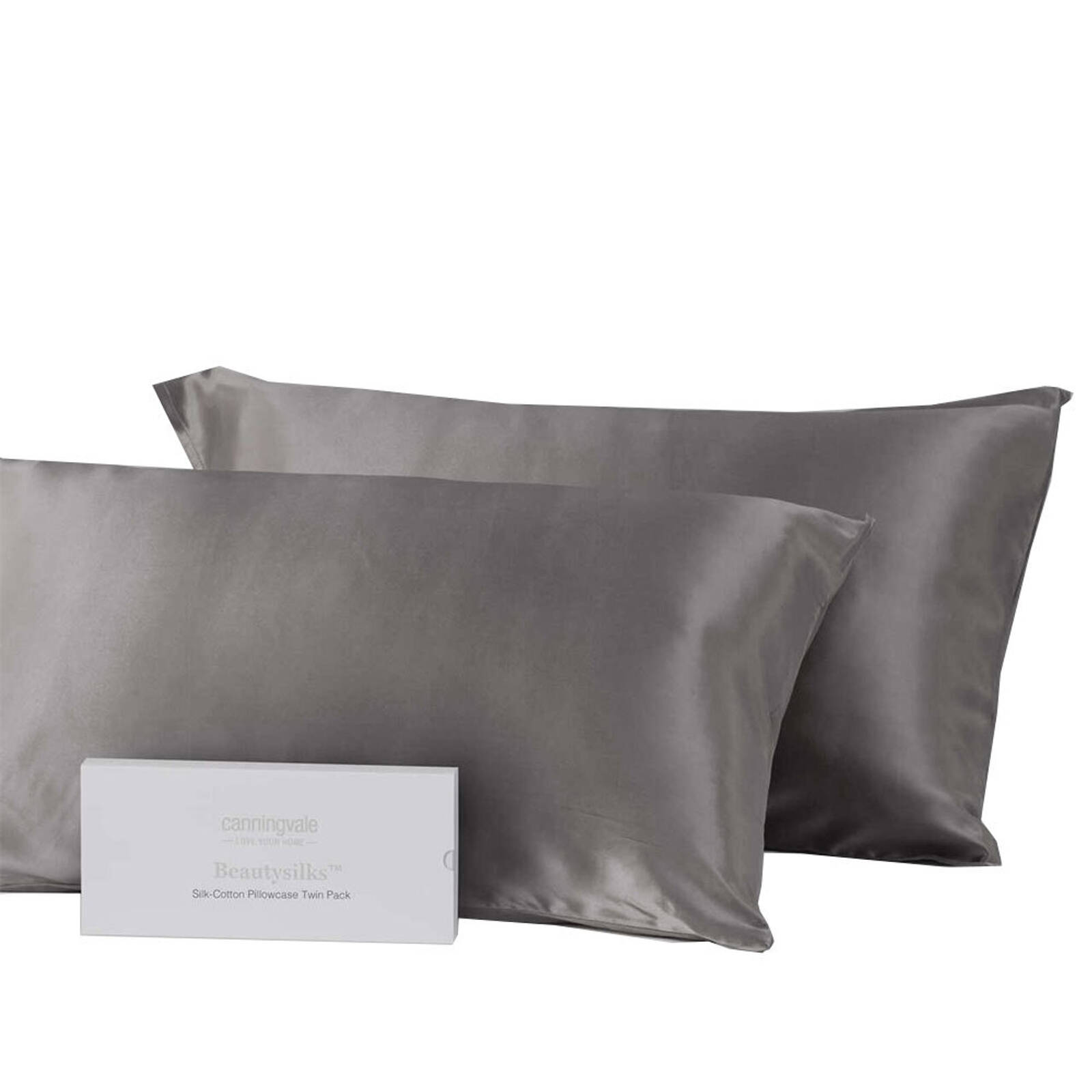 Canningvale Beautysilks Mulberry Silk Pillowcase Twin Pack Platinum Bunnings Australia