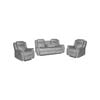 3+1+1 Seater Finest Grey Fabric Recliner Sofa Sturdy Construction Metal Mechanism