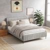 Coco Double Taupe White Velvet Upholstered Bed Frame