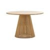 Pedie Round 120cm Natural Solid Teak Wood Slat Dining Table