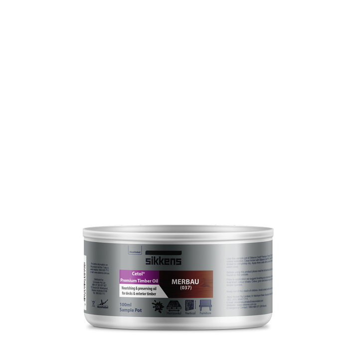Sikkens 4L Cetol Premium Timber Oil Natural - Merbau 100ml