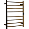 Hotwire 80W 700 x 530mm Gold 8 Bar Curved Round Heated Towel Rail with Timer