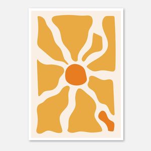 Galrie Vibrant Abstract Sunburst Geometric Art Print for Modern Home Decor, Poster Only, A1 60 x 84cm (23 x 33inch)