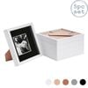 Nicola Spring 5 Piece 8 X 8 3d Shadow Box Photo Frame Set - Craft Display Picture Frame With 4 X 4 Mount - White