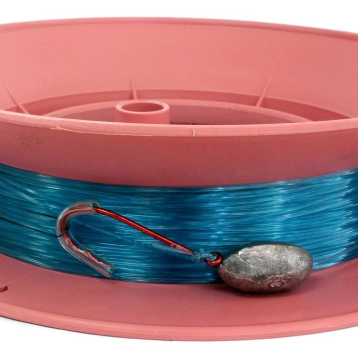 Surecatch 10 Inch Rigged Handcaster with 100lb Mono Fishing Line and Bean Sinker